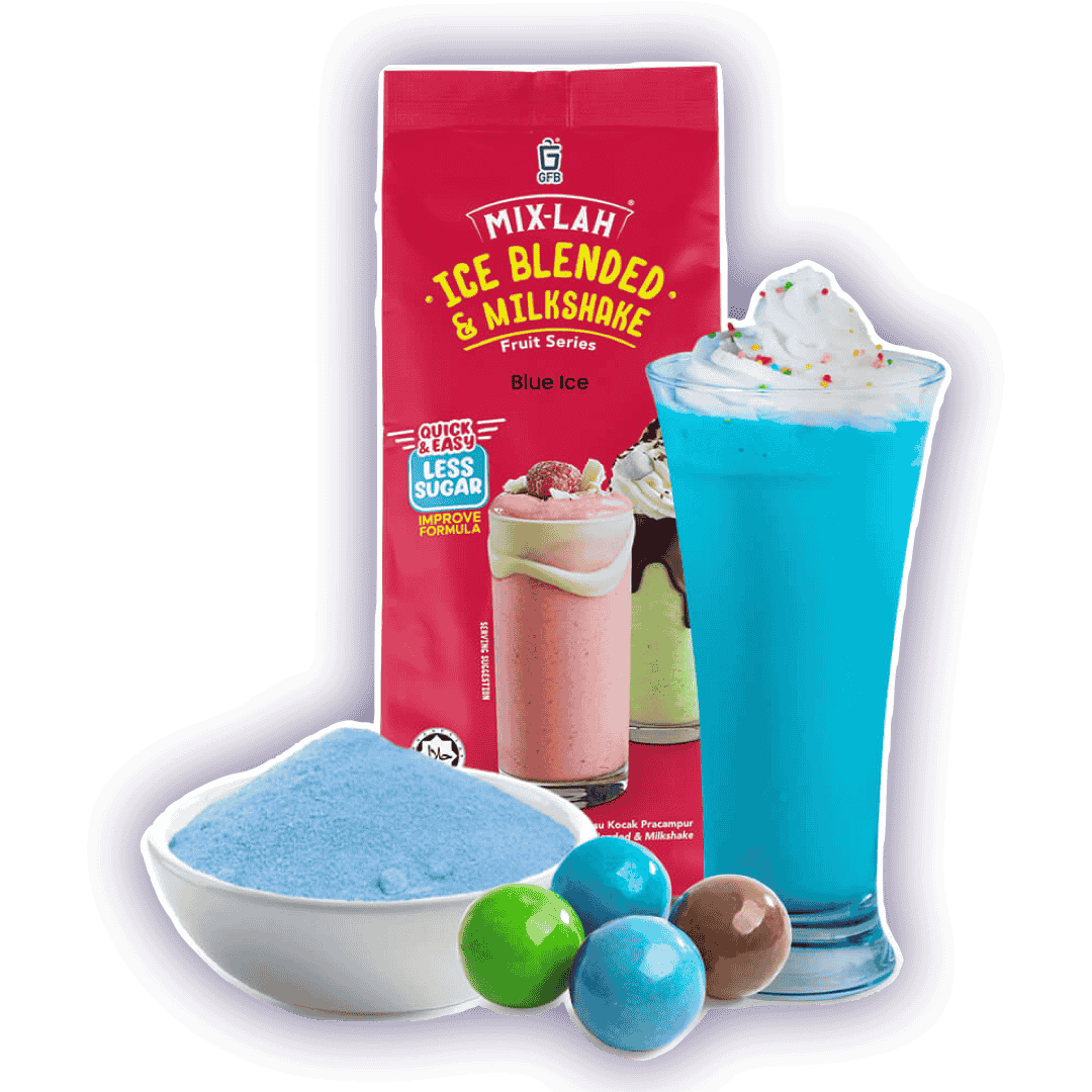 MIX-LAH Ice Blended & Milkshake Premix Powder 1KG – BLUE ICE (BUBBLEGUM)