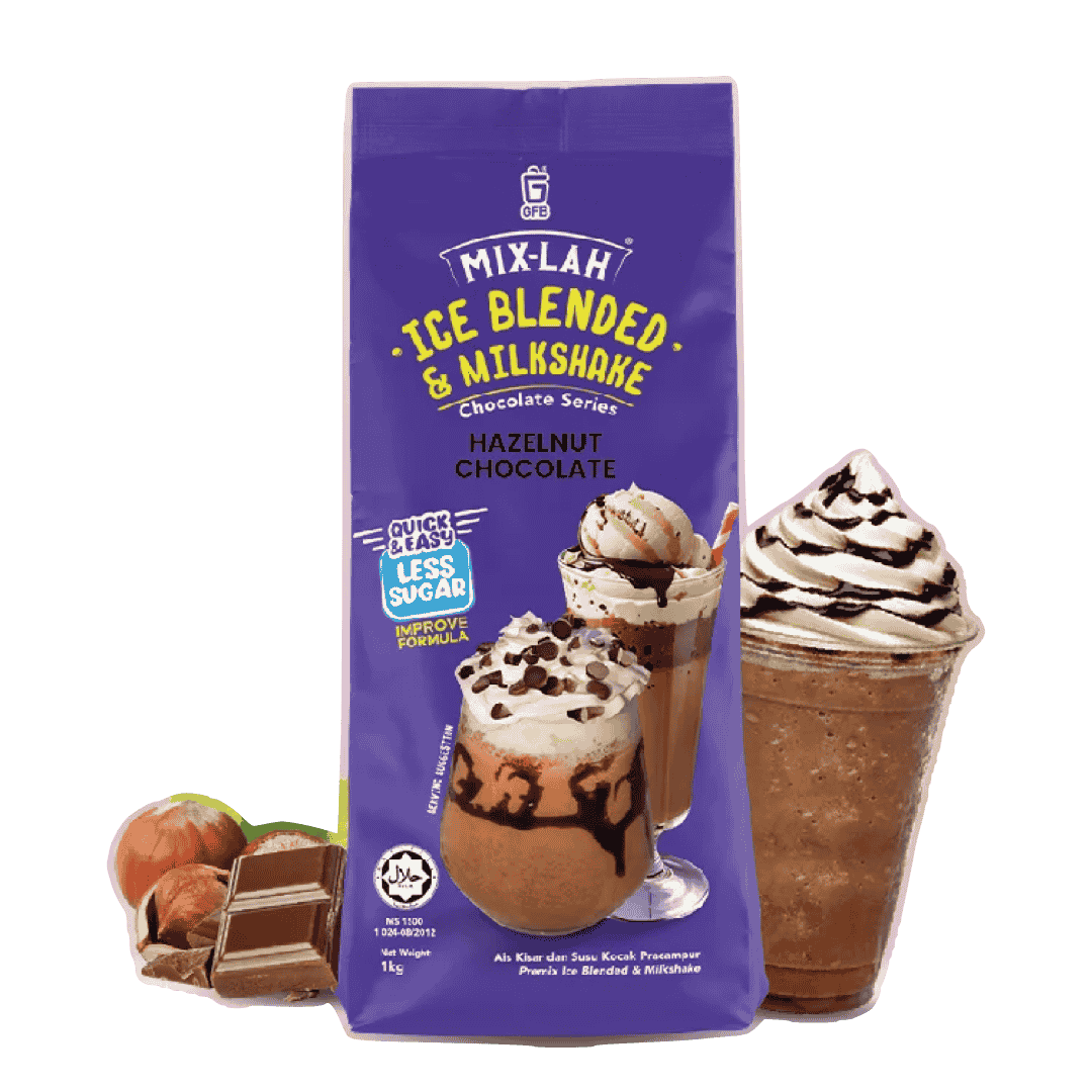 MIX-LAH Ice Blended & Milkshake Premix Powder 1KG – HAZELNUT CHOCOLATE